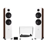 Fluance RT82 Reference High Fidelity Vinyl Turntable, PA10 Phono Preamp and Ai81 Powered Floorstanding Speakers, Ortofon OM10 Cartridge, 150W Class D Amplifier, Bluetooth Natural Walnut