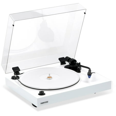 Fluance RT85 Reference High Fidelity Vinyl Turntable Record Player with Ortofon 2M Blue Cartridge, Acrylic Platter, Speed Control Motor High Mass MDF Wood Plinth Vibration Isolation Feet - Piano Whit