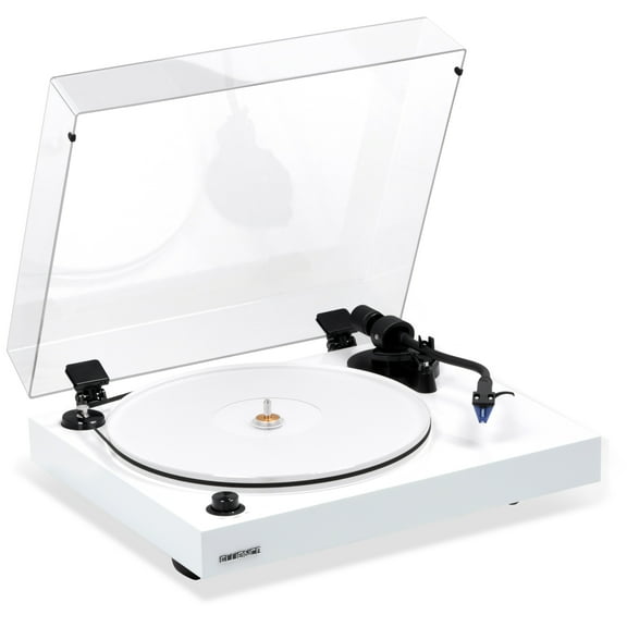 Fluance RT85 Reference High Fidelity Vinyl Turntable Record Player with Ortofon 2M Blue Cartridge, Acrylic Platter, Speed Control Motor High Mass MDF Wood Plinth Vibration Isolation Feet - Piano Whit