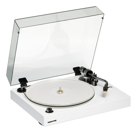 Fluance RT85N Reference High Fidelity Vinyl Turntable Record Player with Nagaoka MP-110 Cartridge, Acrylic Platter, Speed Control Motor High Mass MDF Wood Plinth Vibration Isolation Feet - Piano Whit