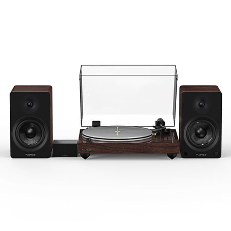 Fluance Reference RT85N High Fidelity Vinyl Turntable with PA10 Phono Preamp and Ai41 Powered 5" Bookshelf Speakers, Nagaoka MP-110 cartridge, 90W Class D Amplifier, Bluetooth (Natural Walnut)