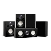 Fluance Reference Compact Surround Sound Home Theater 5.0 Channel Speaker System including 2-Way Bookshelf, Center Channel and Rear Surround Speakers - Black Ash X850BC