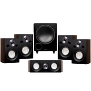 Fluance Reference Compact Surround Sound Home Theater 5.1 Channel Speaker System including 2-Way Bookshelf, Center Channel, Rear Surround Speakers and DB10 Subwoofer - Natural Walnut X851WC