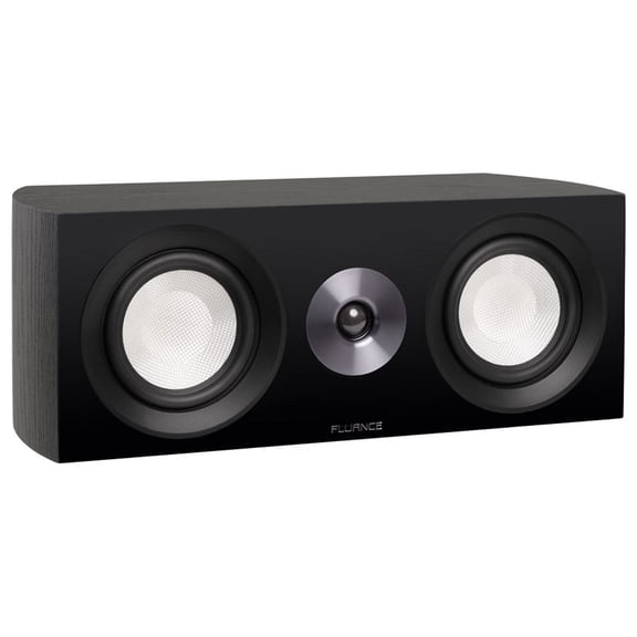 Fluance Reference High Performance 2-Way Center Channel Speaker for Enhanced Dialogue and Vocals in Home Theater Surround Sound Systems - Black Ash (XL8C)