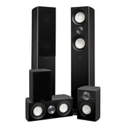 Fluance Reference High Performance Surround Sound Home Theater 5.0 Channel Speaker System including 3-Way Floorstanding Towers, Center Channel, and Rear Surround Speakers - Black Ash XL8HTB