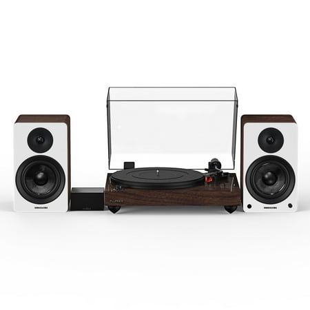 Fluance Reference RT83 High Fidelity Vinyl Turntable (Natural Walnut), PA10 Phono Preamp, Ai41 Powered 5" Bookshelf Speakers (White Walnut), Ortofon 2M Red Cartridge, 90W Class D Amplifier, Bluetooth