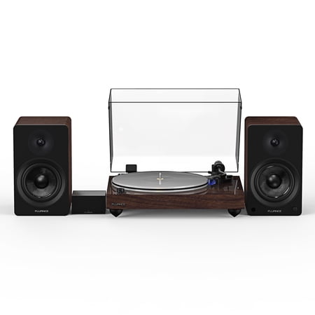 Fluance Reference RT85 High Fidelity Vinyl Turntable with PA10 Phono Preamp and Ai41 Powered 5" Bookshelf Speakers, Ortofon 2M Blue Cartridge, 90W Class D Amplifier, Bluetooth (Natural Walnut)