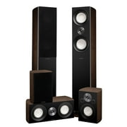 Fluance Reference Surround Sound Home Theater 5.0 Channel Speaker System including 3-Way Floorstanding Floorstanding Towers, Center Channel, and Rear Surround Speakers - Walnut XL8HTBW