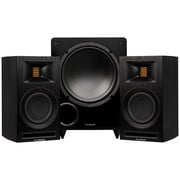 Fluance Ri71 Reference Powered Bookshelf Speakers with High Performance AMT Tweeters, 5  Drivers, 120W Amplifier, HDMI, Bluetooth, DB10 Subwoofer, and Premium Subwoofer Cable