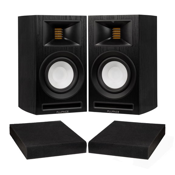 Fluance Ri71 Reference Powered Bookshelf Speakers with High Performance AMT Tweeters, 5” Drivers, 120W Amplifier, HDMI, Bluetooth, RCA & Subwoofer Out with Foam Isolation Pads