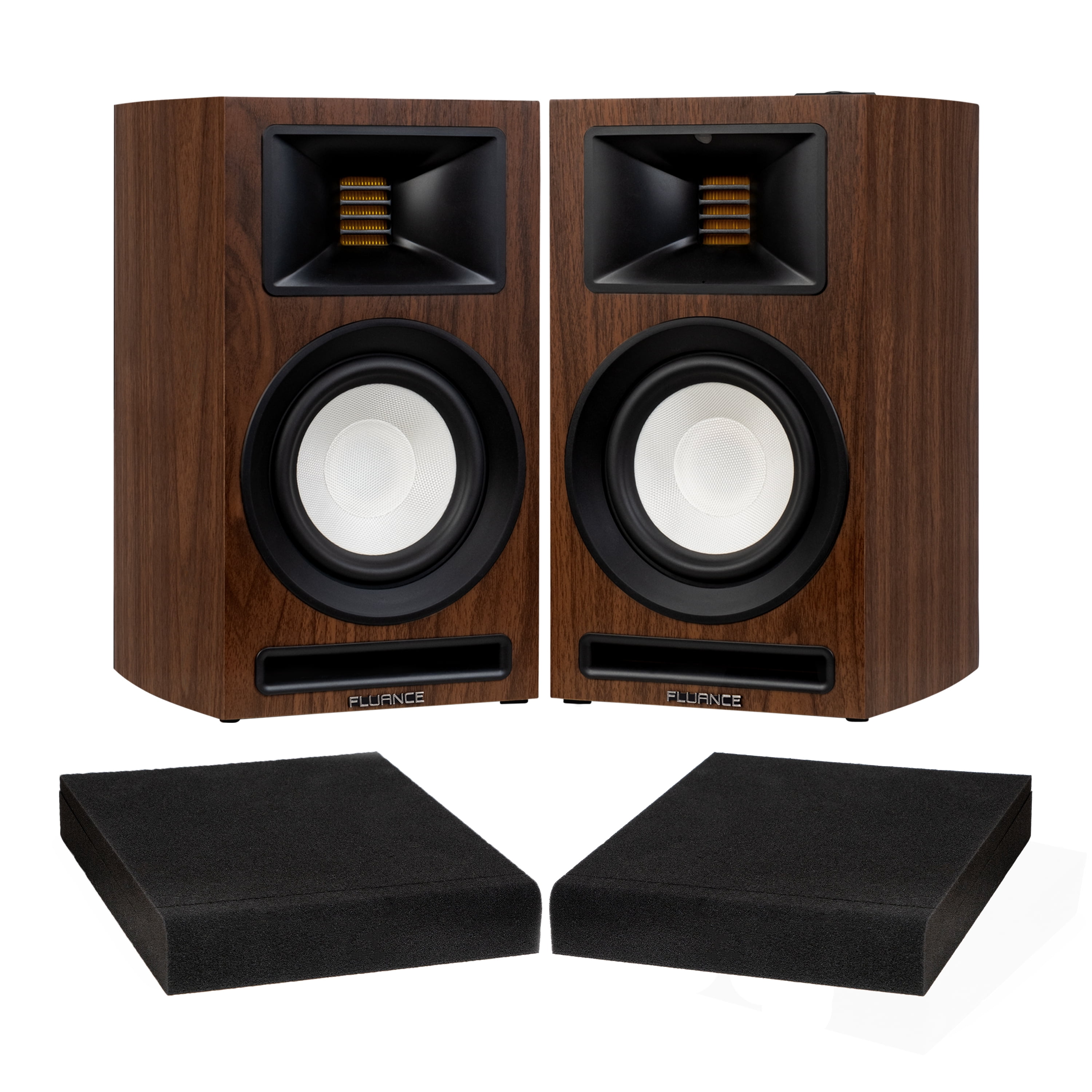 Fluance Ri71 Reference Powered Bookshelf Speakers with High Performance AMT Tweeters, 5” Drivers, 120W Amplifier, HDMI, Bluetooth, RCA & Subwoofer Out with Foam Isolation Pads
