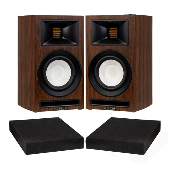 Fluance Ri71 Reference Powered Bookshelf Speakers with High Performance AMT Tweeters, 5” Drivers, 120W Amplifier, HDMI, Bluetooth, RCA & Subwoofer Out with Foam Isolation Pads