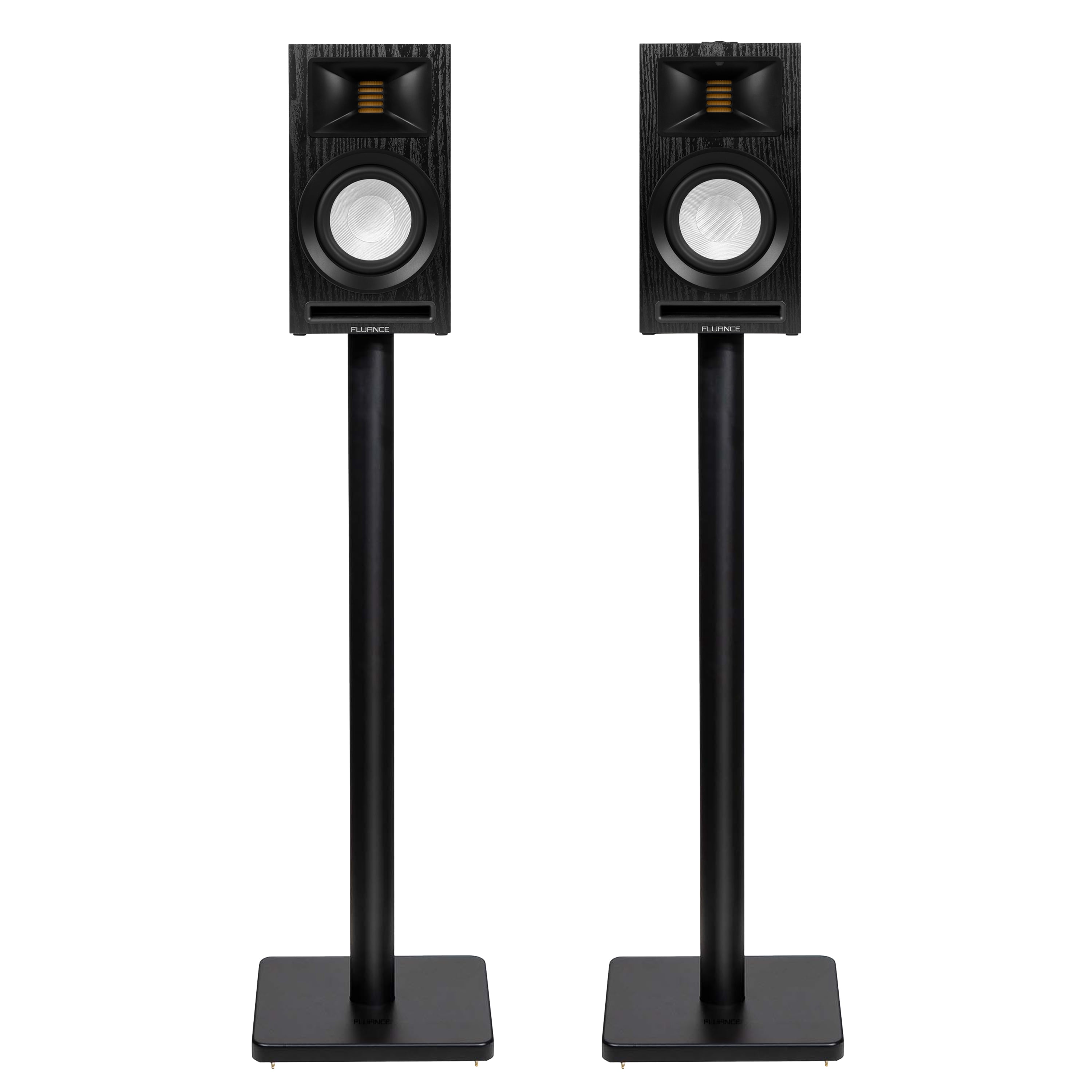 Fluance Ri71 Reference Powered Bookshelf Speakers with High Performance AMT Tweeters, 5" Drivers, 120W Amplifier for Music, Turntable, TV, PC - HDMI, Bluetooth, RCA & Subwoofer Out with Speaker Stand