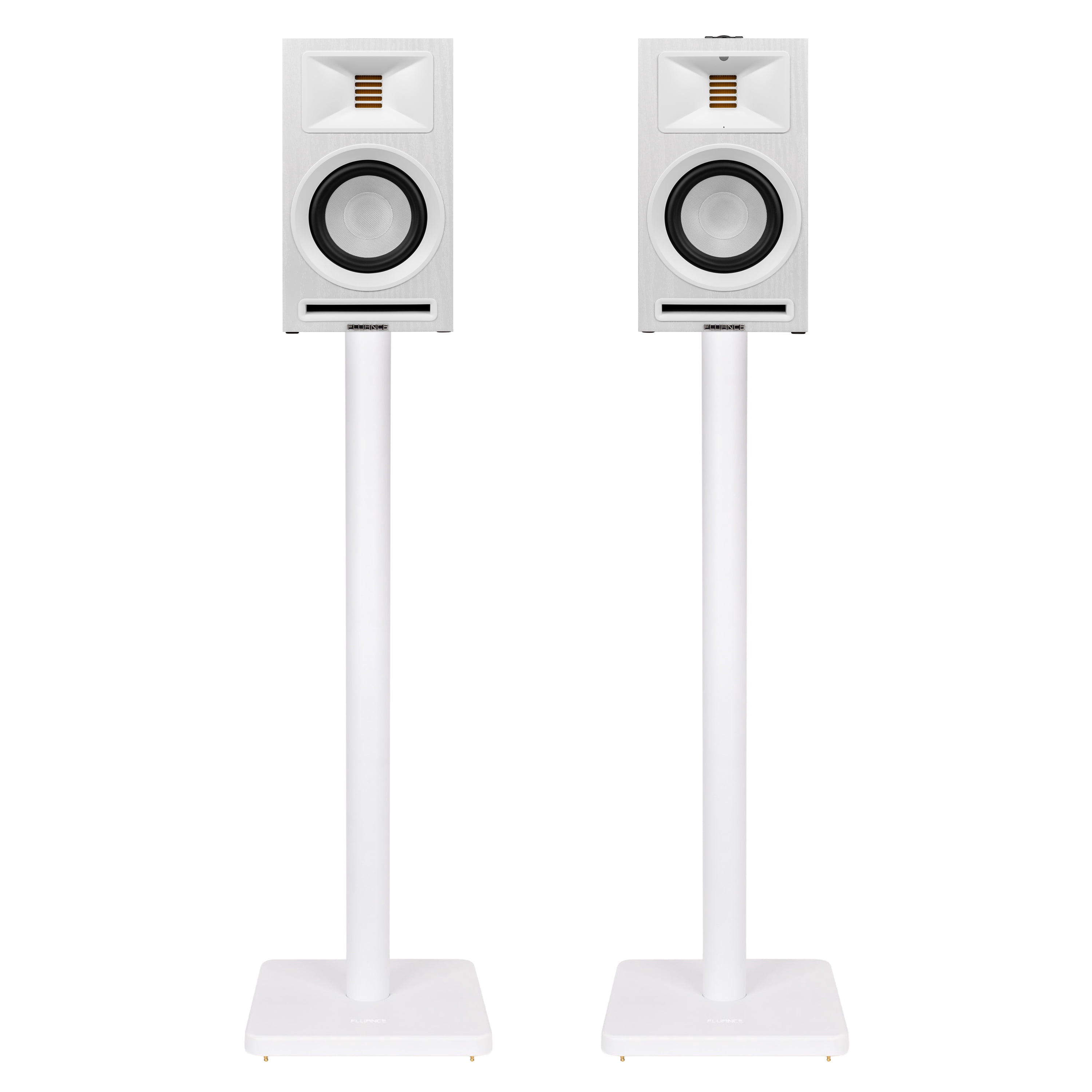 Fluance Ri71 Reference Powered Bookshelf Speakers with High Performance AMT Tweeters, 5" Drivers, 120W Amplifier for Music, Turntable, TV, PC - HDMI, Bluetooth, RCA & Subwoofer Out with Speaker Stand