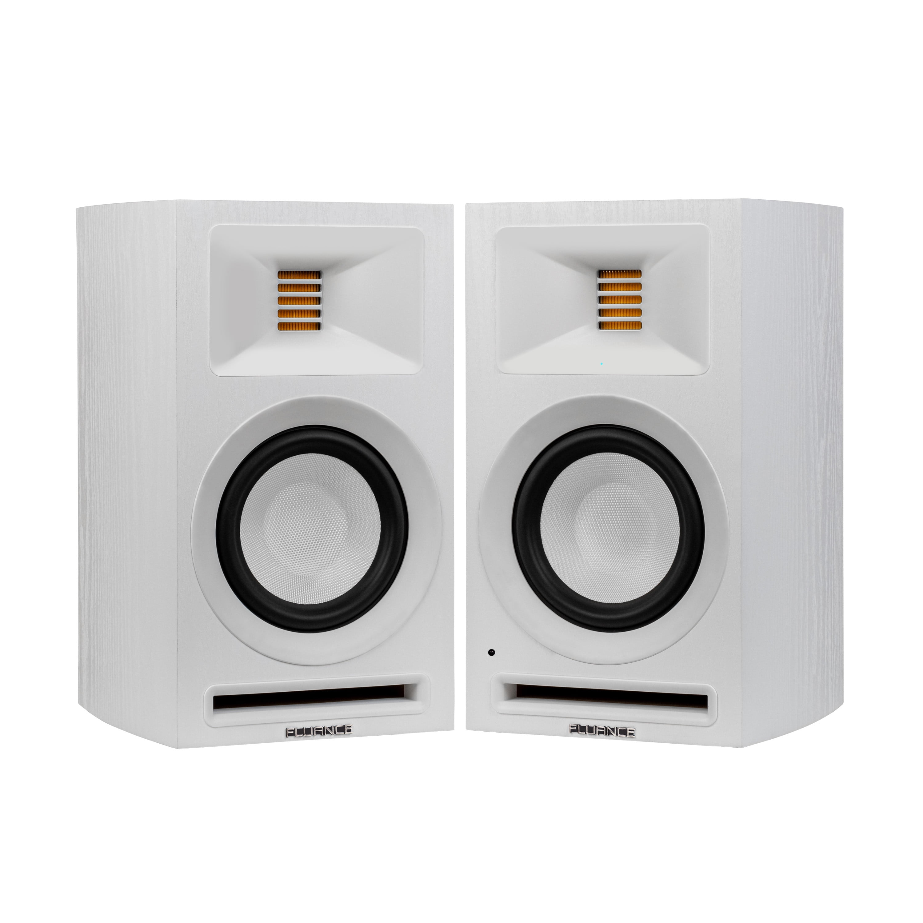 Fluance Ri71 Reference Stereo Powered Bookshelf Speakers with High Performance AMT Tweeters, 5" Drivers, 120W Amplifier for Music, Turntable, TV, PC - HDMI, Bluetooth, RCA & Subwoofer Out (White Ash)