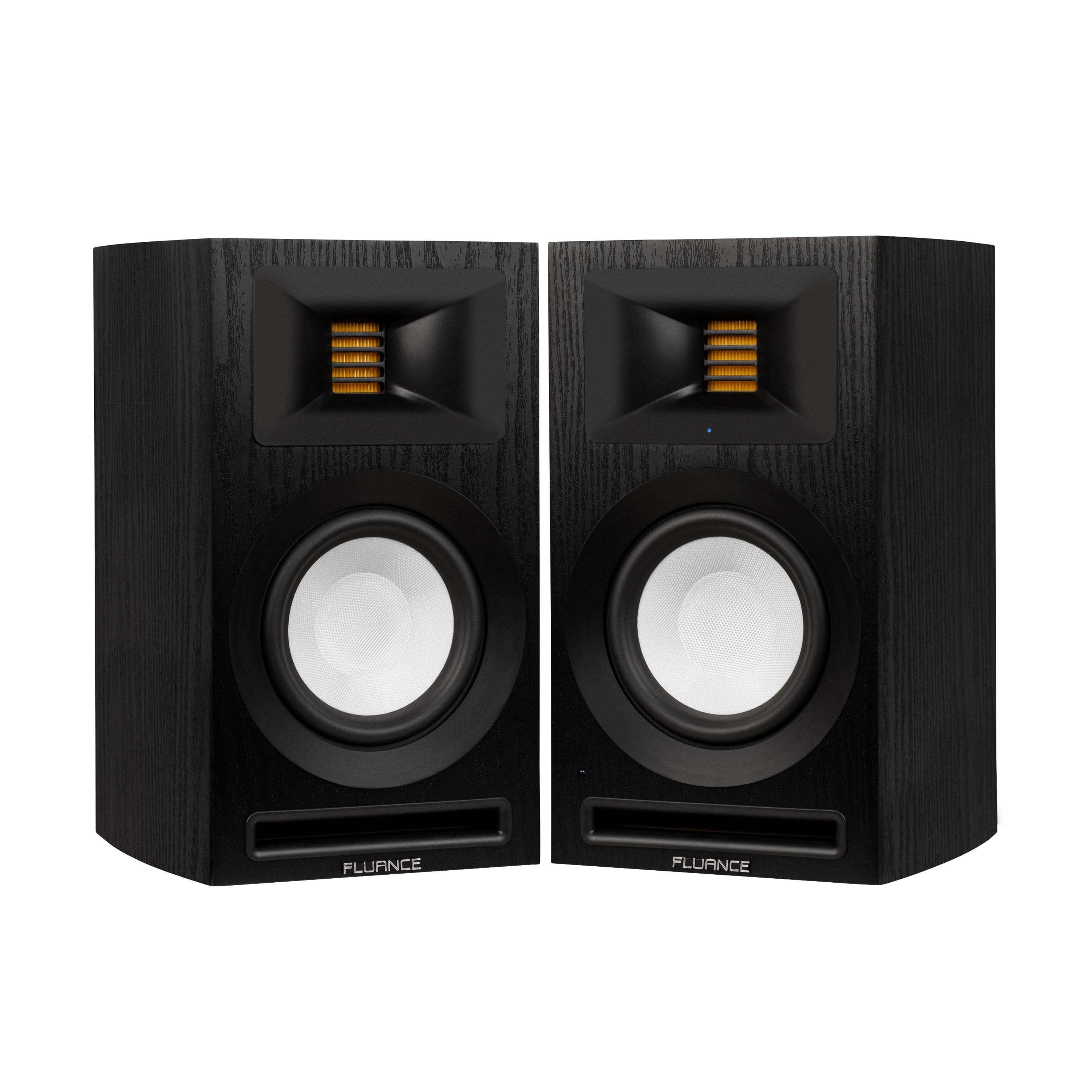 Fluance Ri71 Reference Stereo Powered Bookshelf Speakers with High Performance AMT Tweeters, 5" Drivers, 120W Amplifier for Music, Turntable, TV, PC - HDMI, Bluetooth, RCA & Subwoofer Out (Black Ash)