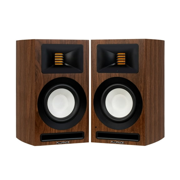 Fluance Ri71 Reference Stereo Powered Bookshelf Speakers with High Performance AMT Tweeters, 5" Drivers, 120W Amplifier for Music, Turntable, TV, PC - HDMI, Bluetooth, RCA & Subwoofer Out (Walnut)
