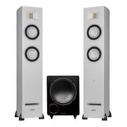 Fluance Ri91 Reference Stereo Powered Floorstanding Tower Speakers with High Performance AMT Tweeters, 2 x 6.5" Drivers, 150W, HDMI, Bluetooth, and DB10 Powered Subwoofer