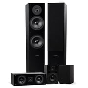 Fluance Elite High Definition Surround Sound Home Theater 5.0 Channel Speaker System including Floorstanding Towers, Center Channel and Rear Surround Speakers - Black Ash SXHTB-BK
