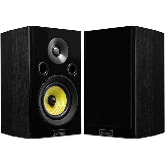 Fluance Signature HiFi 2-Way Bookshelf Surround Sound Speakers for 2-Channel Stereo Listening or Home Theater System - Black Ash/Pair (HFS)