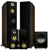 Fluance Signature HiFi Surround Sound Home Theater 5.1 Channel Speaker System including 3-Way Floorstanding Tower, Center Channel, Rear Surrounds and DB10 Subwoofer - Natural Walnut HF51WR