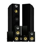 Fluance Signature HiFi Surround Sound Home Theater 7.0 Channel Speaker System including 3-Way Floorstanding Towers, Center Channel, Surround and Rear Surround Speakers - Black Ash HF70BR
