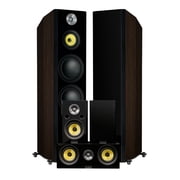 Fluance Signature HiFi Surround Sound Home Theater 5.0 Channel Speaker System including 3-Way Floorstanding Towers, Center Channel and Rear Surround Speakers - Natural Walnut HFHTBW