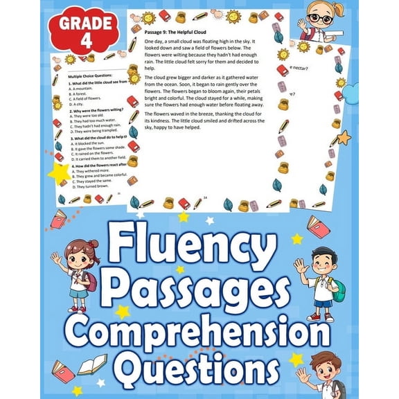 Fluency Passages Grade 4 Comprehension Questions: 4th Grade Reading Fluency Passages with Comprehension Questions: Engag, (Paperback)