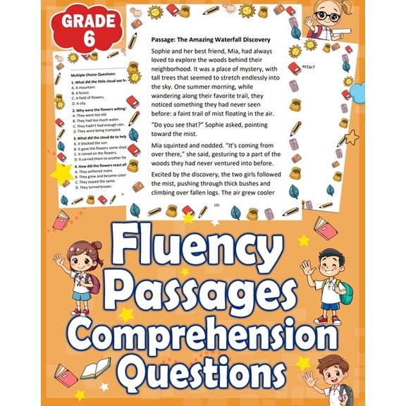 Fluency Passages Grade 6 Comprehension Questions: 6th Grade Reading Fluency Passages with Comprehension Questions Improv, (Paperback)