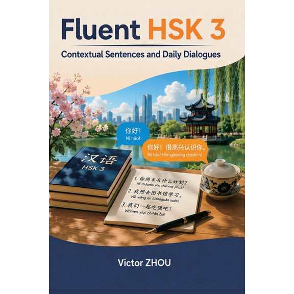 Fluent HSK 3: Contextual Sentences and Daily Dialogues, (Paperback)