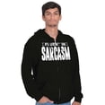 thumbnail image 1 of Fluent in Sarcasm Funny Attitude Unisex Fleece Graphic Zip Up Hoodie Brisco Brands 2X, 1 of 5