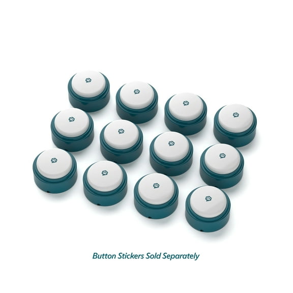FluentPet Basic 12 Button Set - Recordable Buttons with Batteries for Dog and Cat Communication