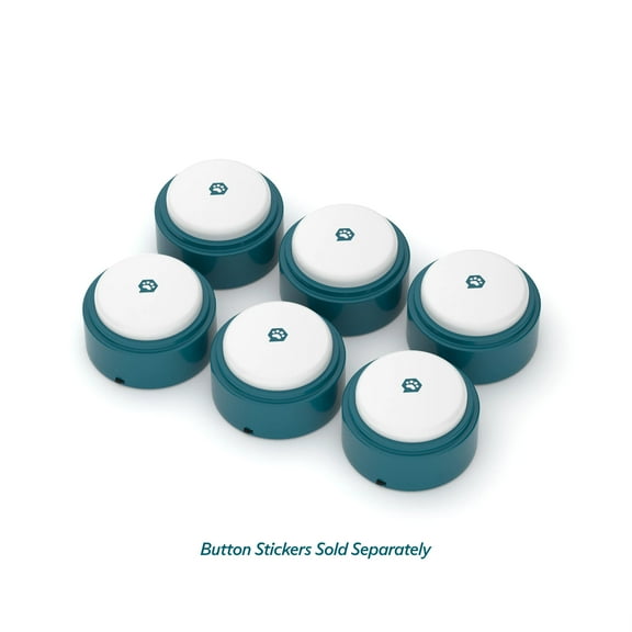 FluentPet Basic 6 Button Set - Recordable Buttons with Batteries for Dog and Cat Communication