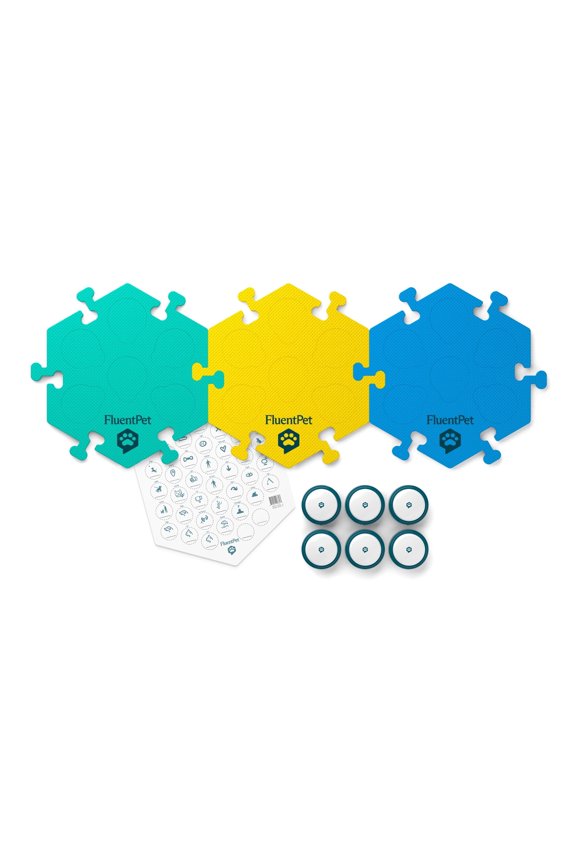 Basic Get Started Kit  6 Recordable Pet Training Clicker Buttons, 3 Mats & Batteries