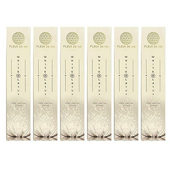 Fluer de Vie White Lotus Incense | 6 Packages | Each 15gms Packs - 90 GMS Total