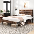 thumbnail image 1 of Fluest Full Size Bed Frame with Headboard and Footboard,Metal Support,No Box Spring Needed, Rustic Brown, 1 of 7
