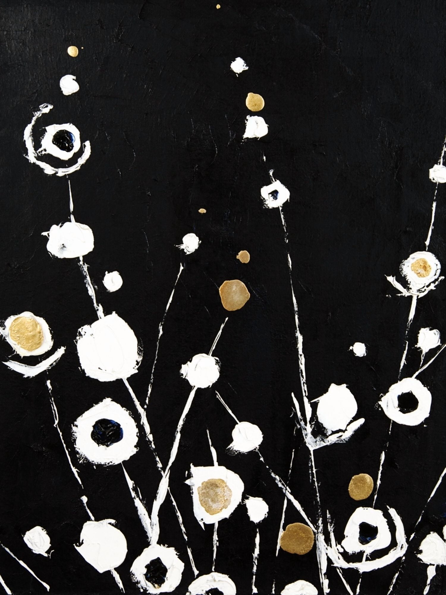 Fluff 1 Of 2 Abstract Flora - 2 Panel Series (Oil Painting) Canvas Art - Tara Thelen  Design Pics (24 x 34)