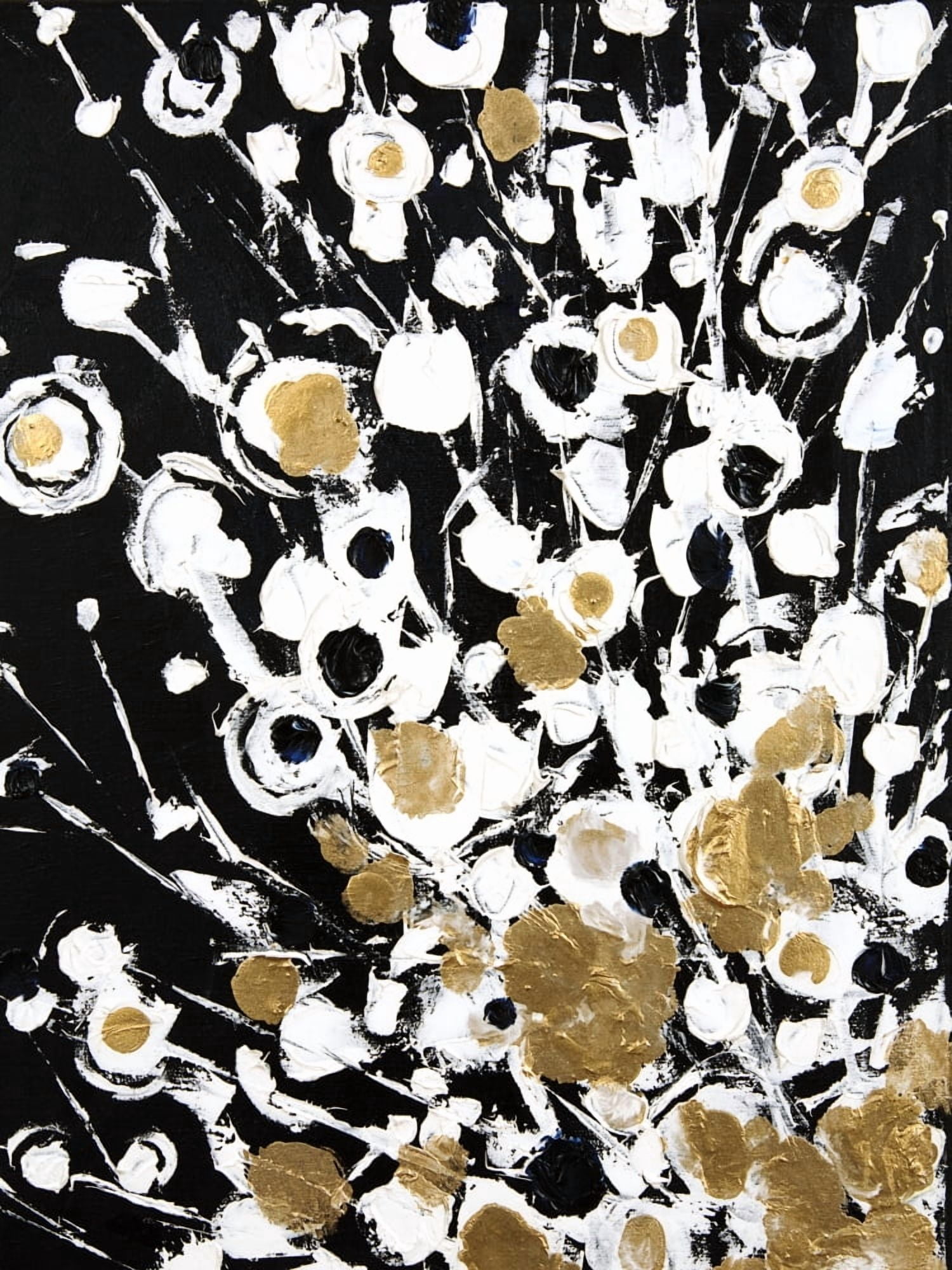 Fluff 2 Of 2 Abstract Flora - 2 Panel Series (Oil Painting) Canvas Art - Tara Thelen Design Pics (24 x 34)