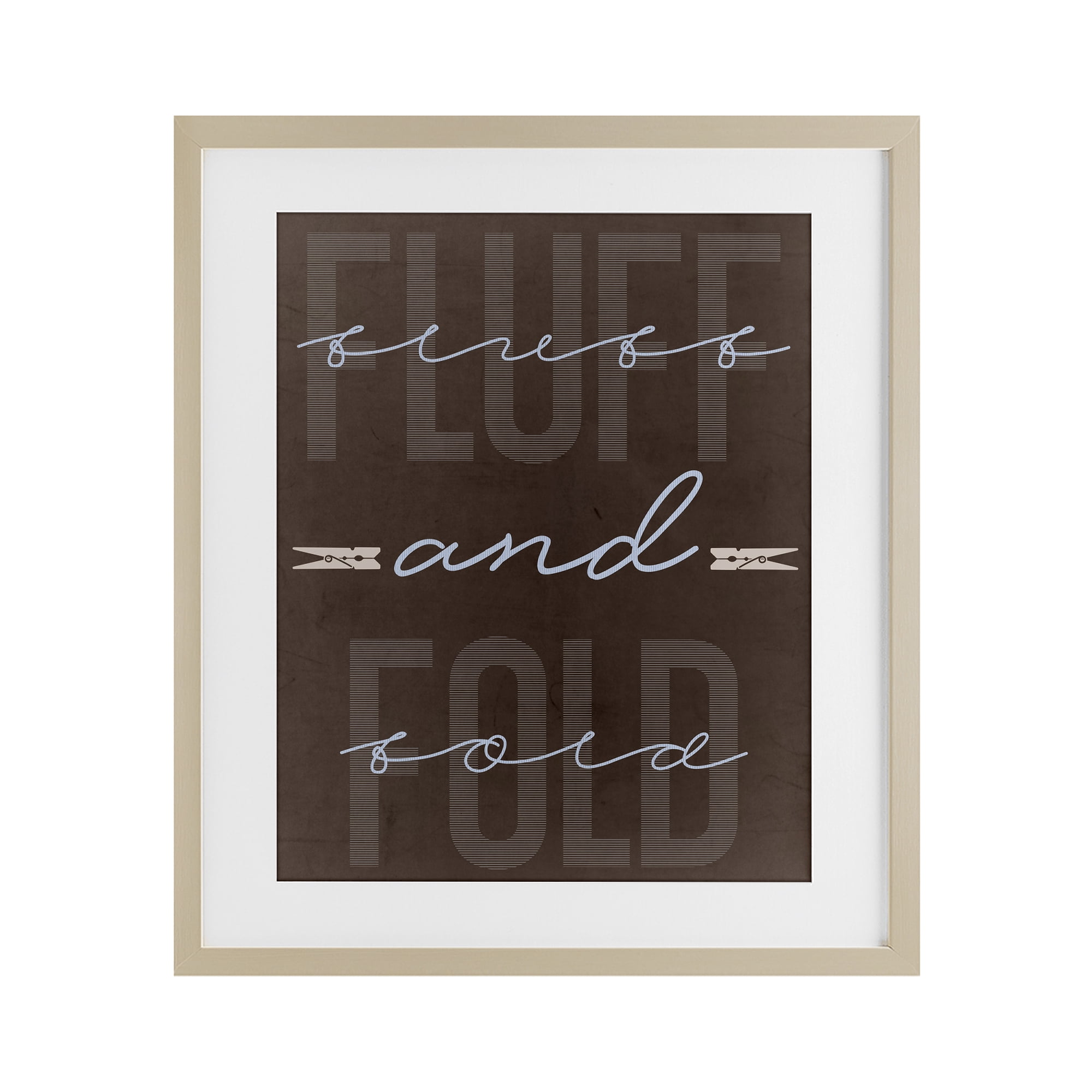 Fluff And Fold Brown Minimal Birch Framed Print Under Glass, design by Marcus Prime