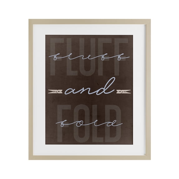 Fluff And Fold Brown Minimal Birch Framed Print Under Glass, design by Marcus Prime
