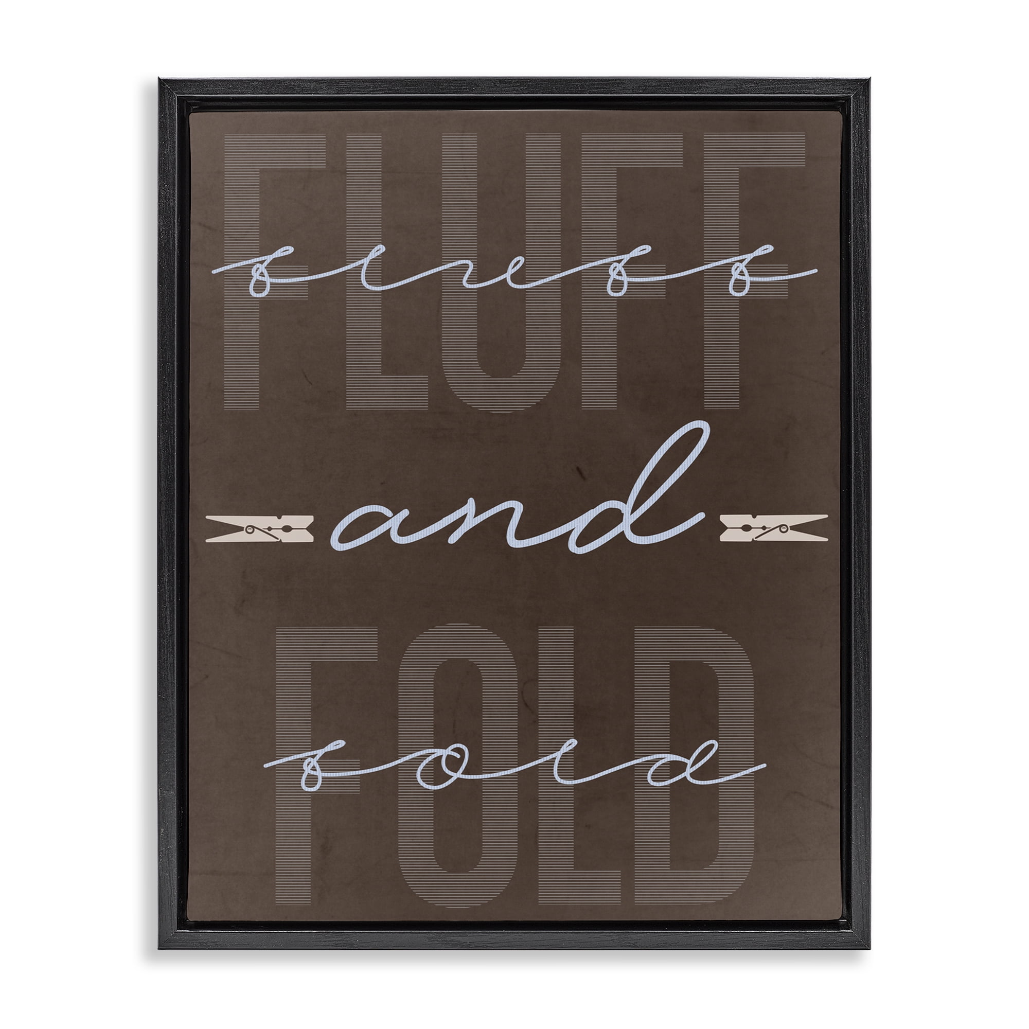 Fluff And Fold Brown Minimal Black Framed Floater Canvas Wall Art, design by Marcus Prime