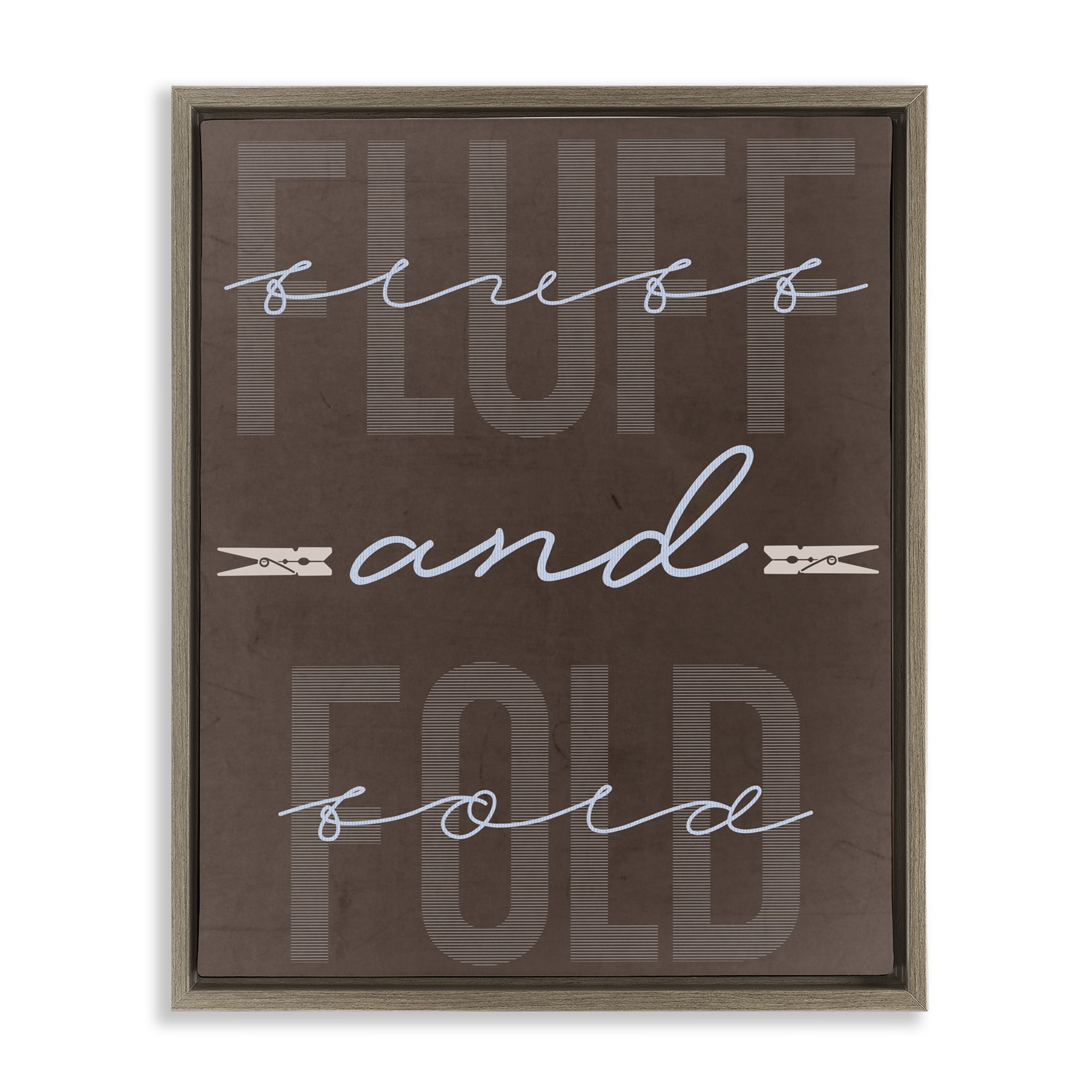 Fluff And Fold Brown Minimal Brown Framed Floater Canvas Wall Art, design by Marcus Prime
