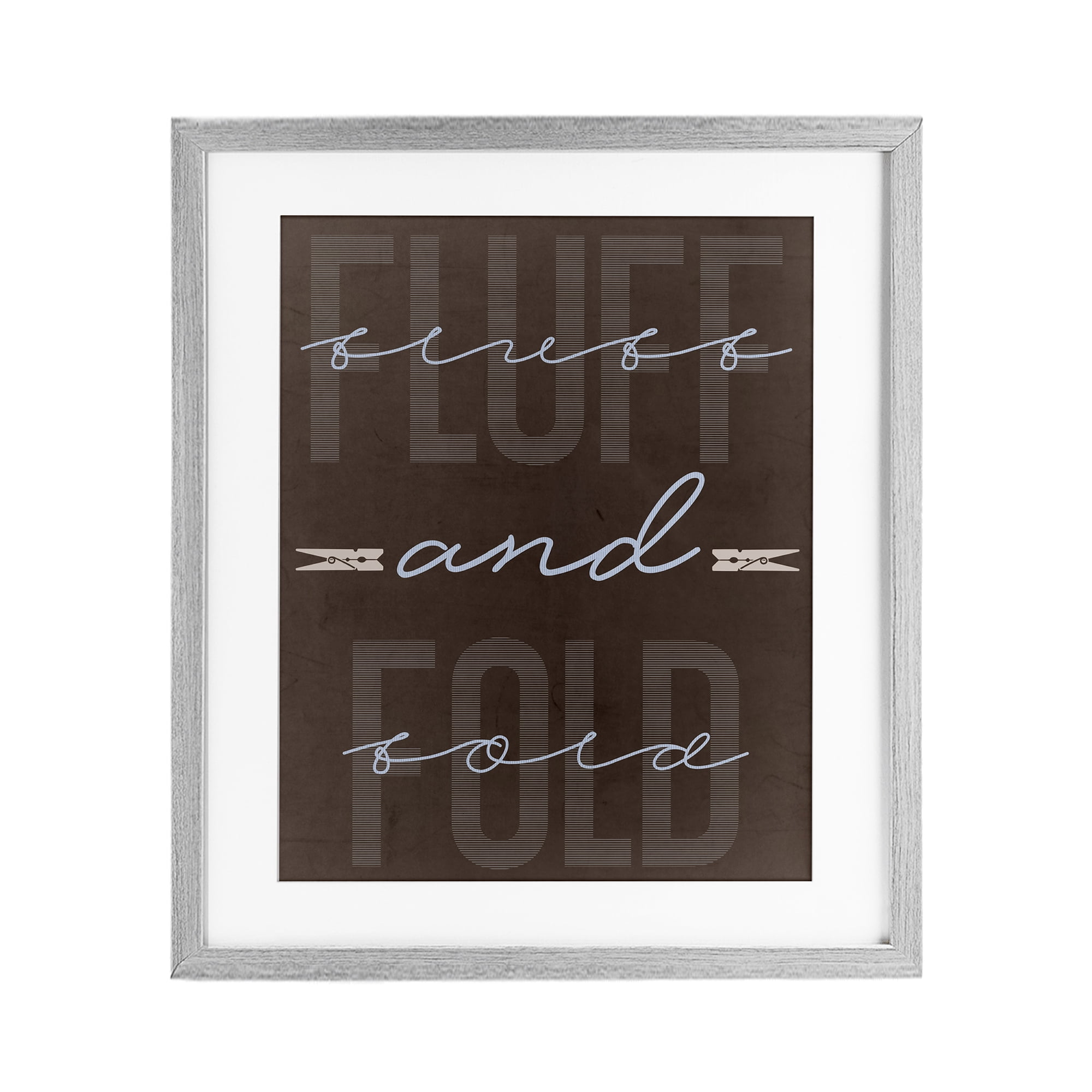 Fluff And Fold Brown Minimal Gray Framed Print Under Glass, design by Marcus Prime
