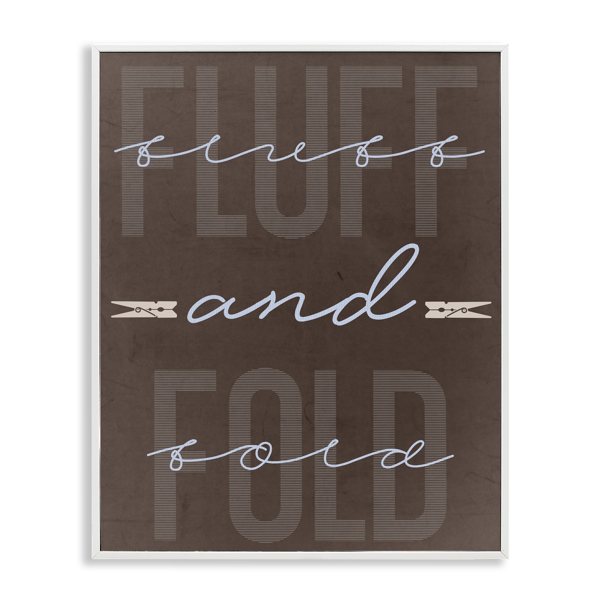 Fluff And Fold Brown Minimal White Framed Giclee Art, design by Marcus Prime