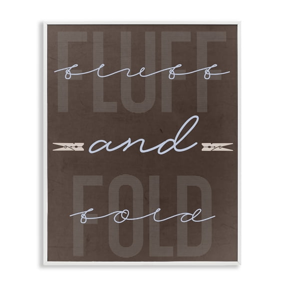 Fluff And Fold Brown Minimal White Framed Giclee Art, design by Marcus Prime