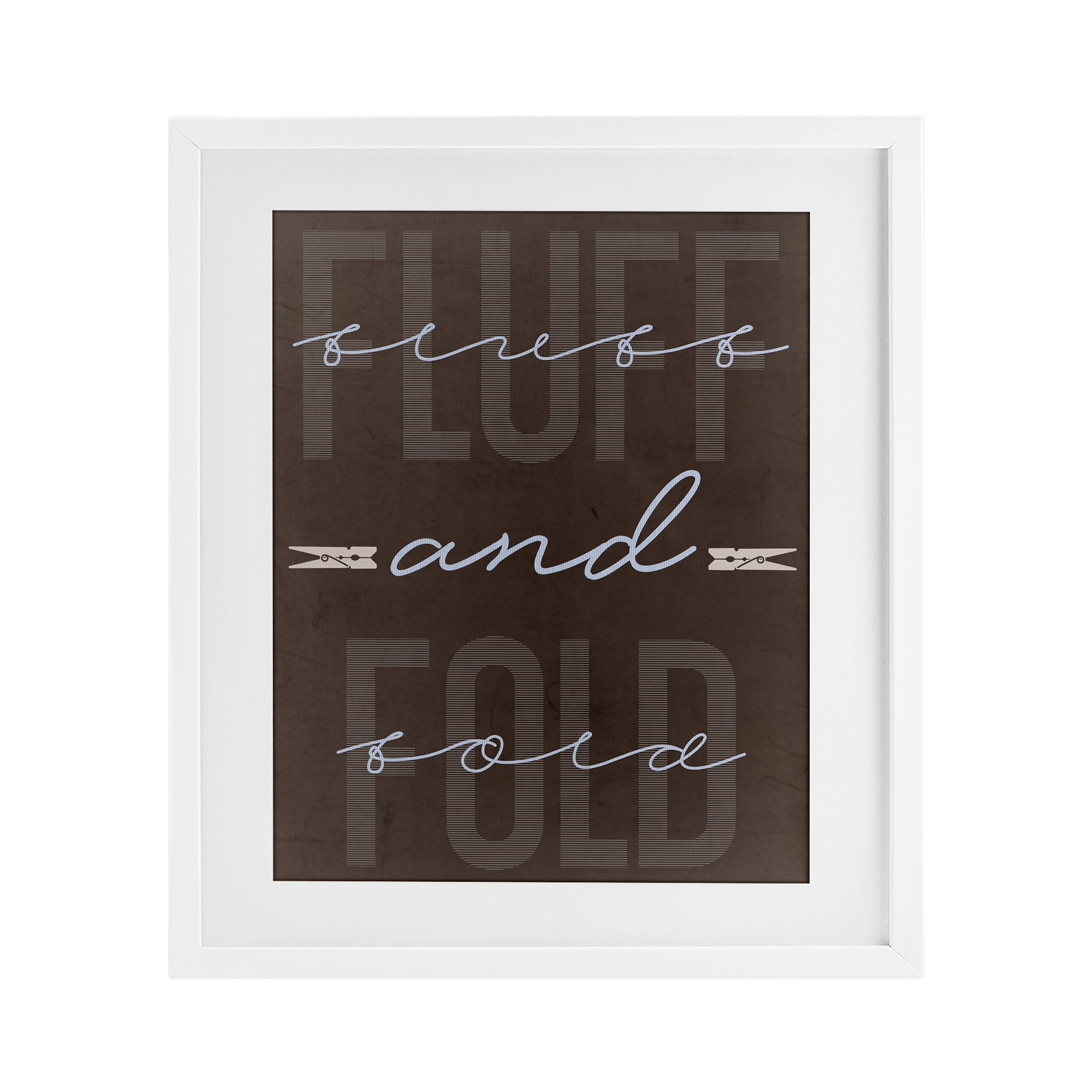 Fluff And Fold Brown Minimal White Framed Print Under Glass, design by Marcus Prime
