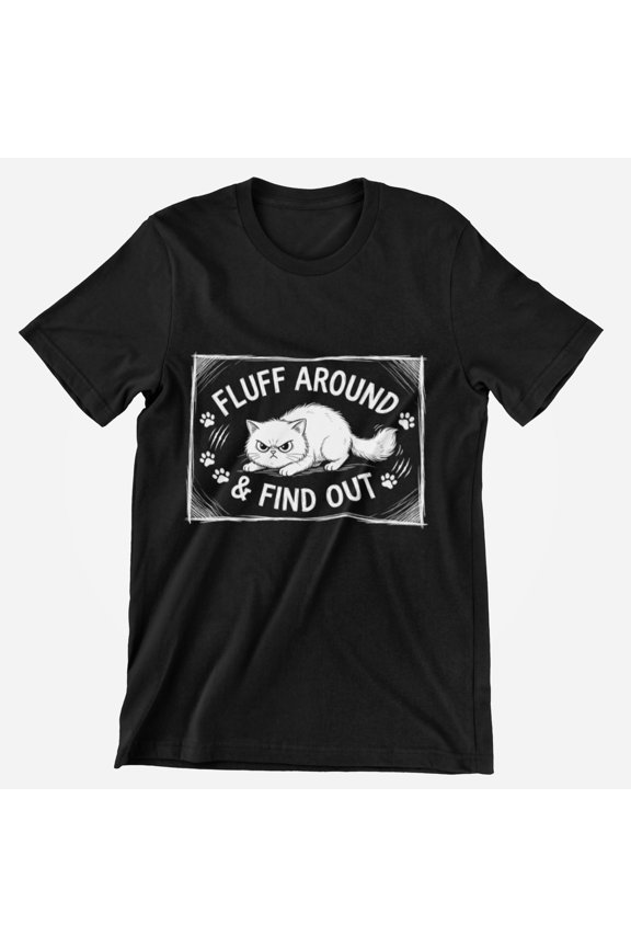 Fluff Angry Cat Graphic T-Shirt