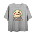 thumbnail image 1 of Fluff Bunny Women's Heather Gray Crew Neck Short Sleeve Crop Tee-Medium, 1 of 3