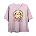 thumbnail image 1 of Fluff Bunny Women's Pink Crew Neck Short Sleeve Crop Tee-Medium, 1 of 2