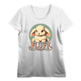 thumbnail image 1 of Fluff Bunny Women's Vivid White Crew Neck Short Sleeve Crop Tee-XL, 1 of 3
